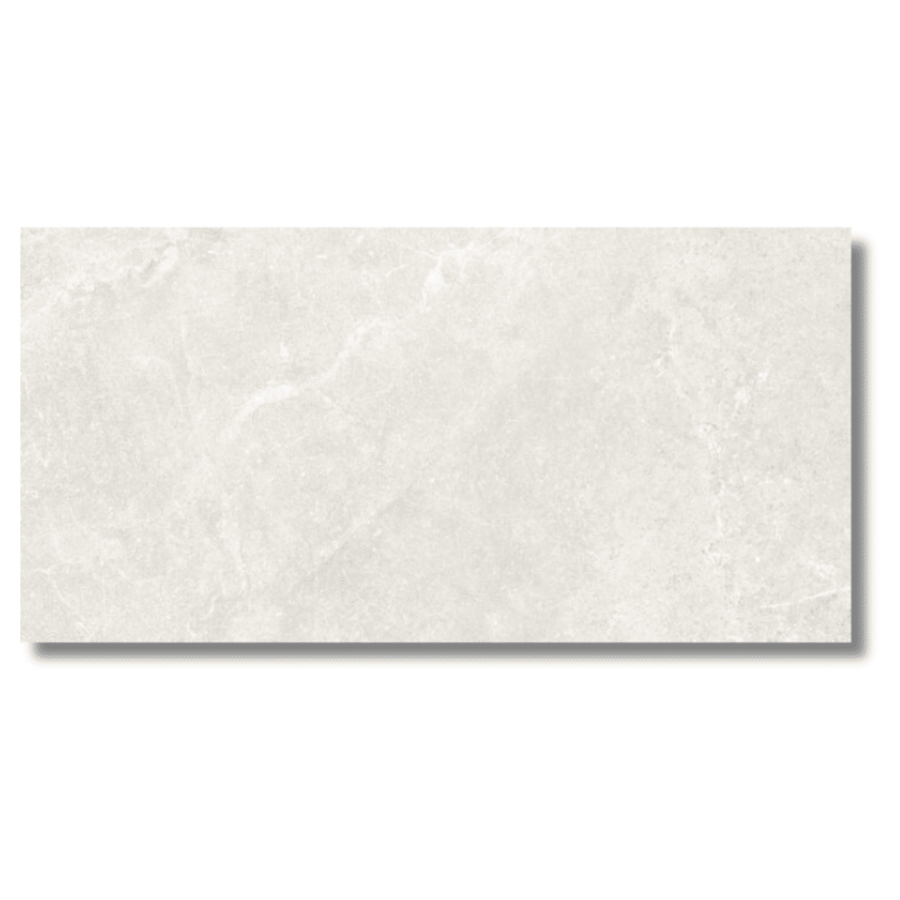 Capitol White glossy porcelain wall tiles with stone texture