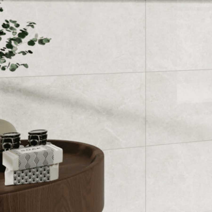 Elegant Capitol White gloss stone effect porcelain tiles