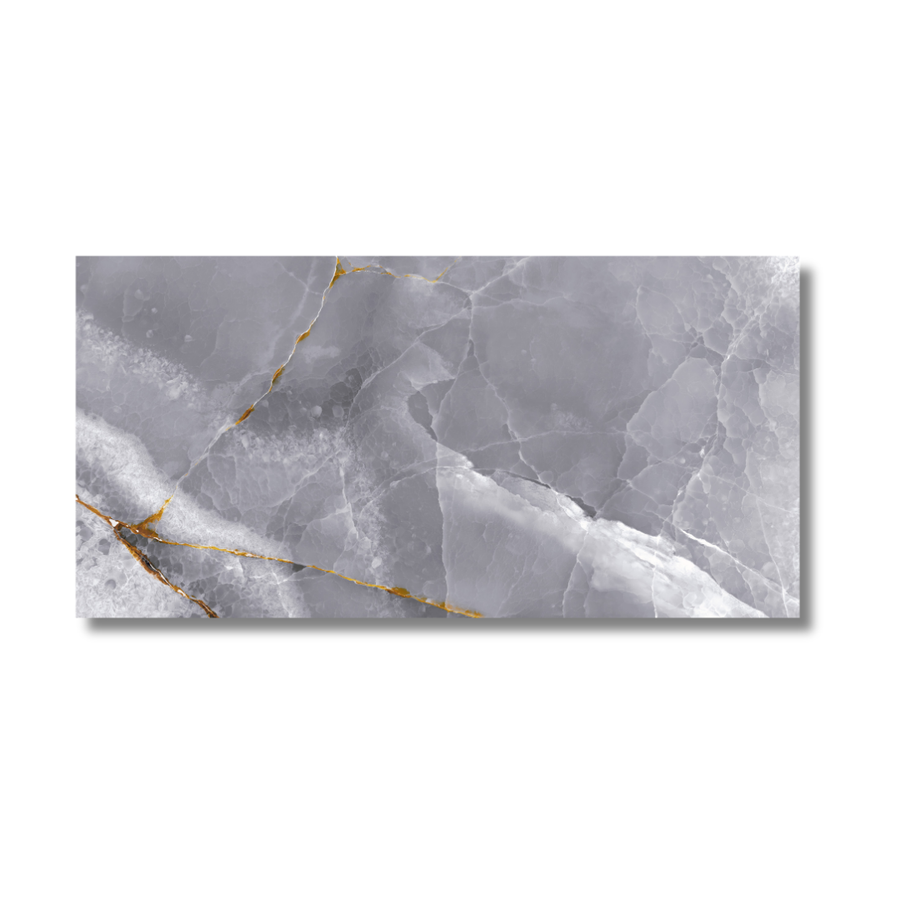 Grey onyx effect porcelain wall and floor tiles interior