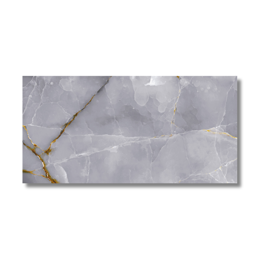 Polished grey onyx porcelain tiles for wall and floor