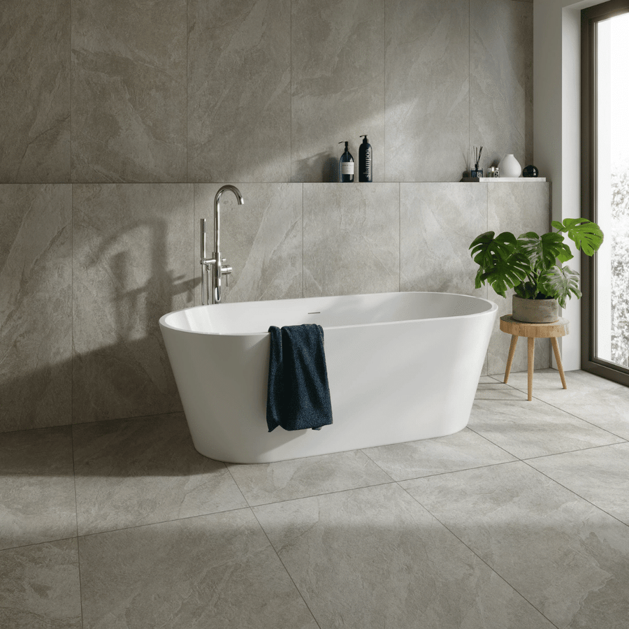 Carmo Stone Grey matt porcelain wall and floor tiles