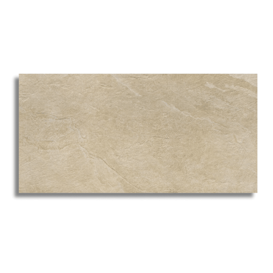 Ivory stone look porcelain tiles with soft matt texture