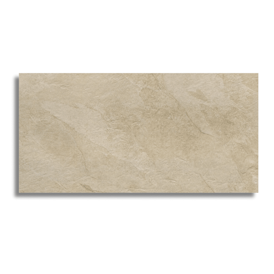 Elegant ivory porcelain tiles with modern stone effect