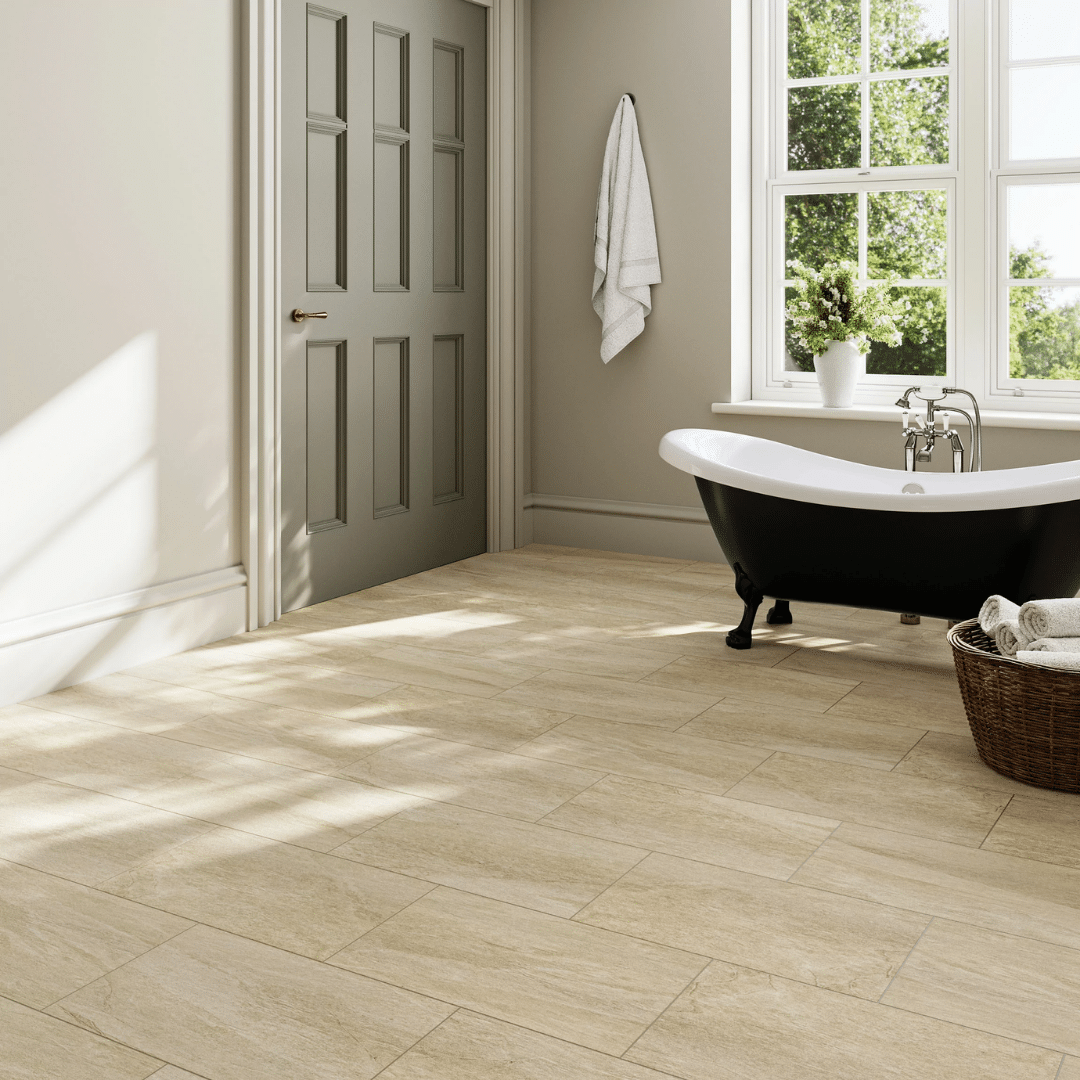 Ivory matt porcelain wall and floor tiles stone inspired