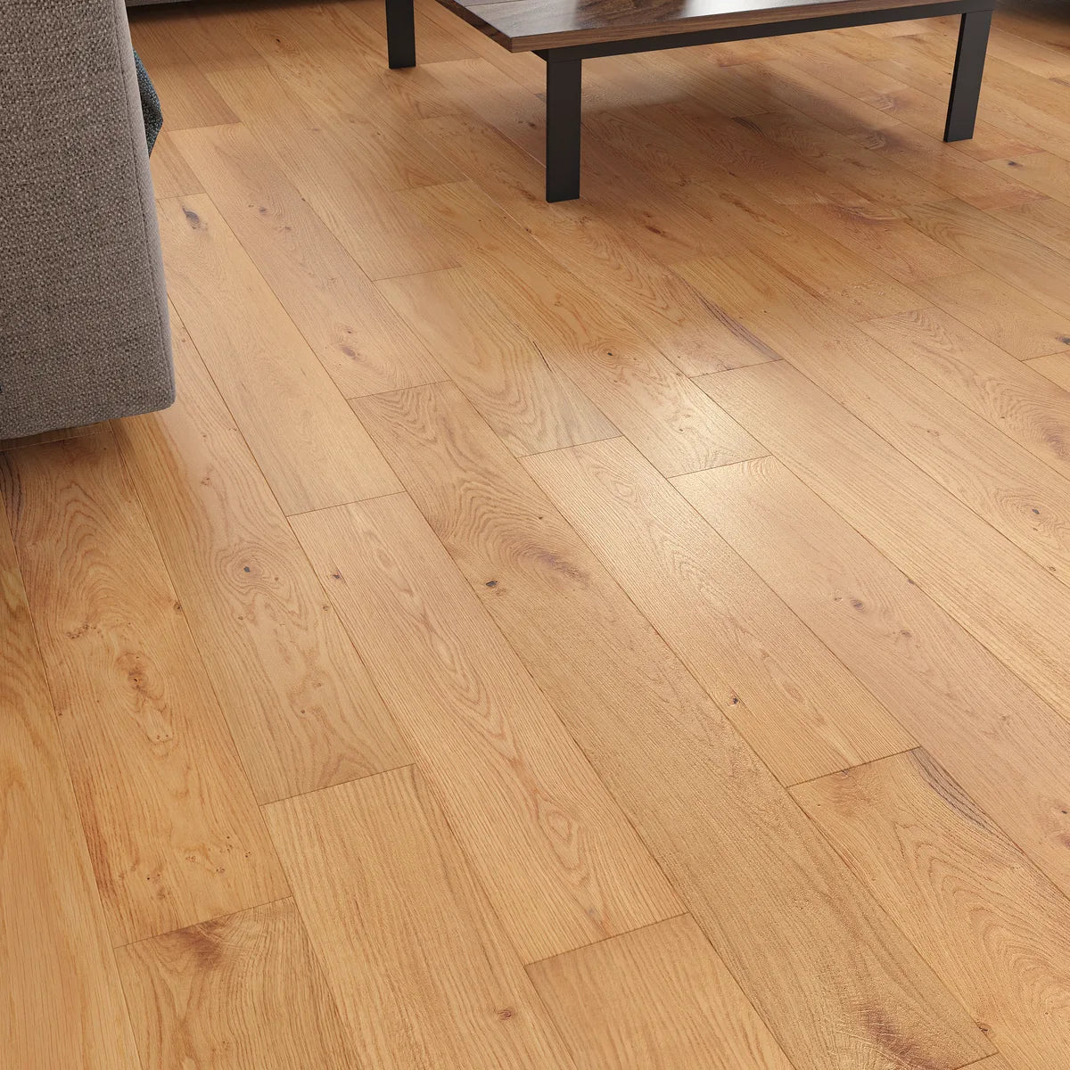Kingsbarn Natural Oak Engineered Wood Flooring in a room setting
