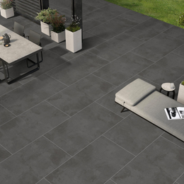Cemento Nero grey stone effect porcelain floor tiles