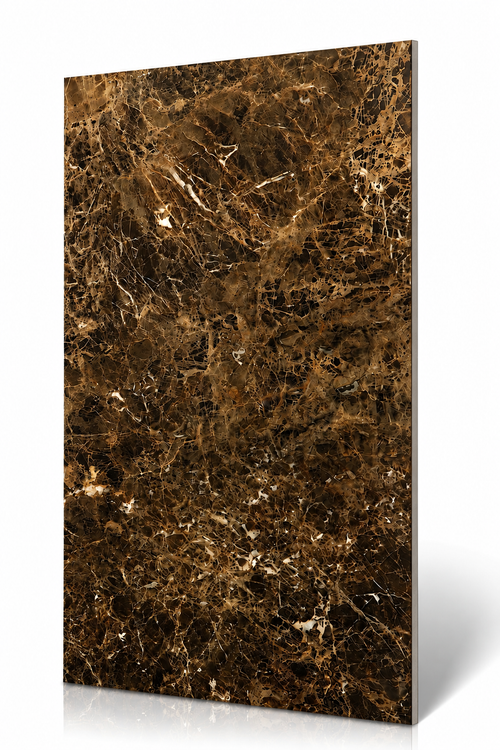 Superb Emperador brown polished marble effect porcelain tile