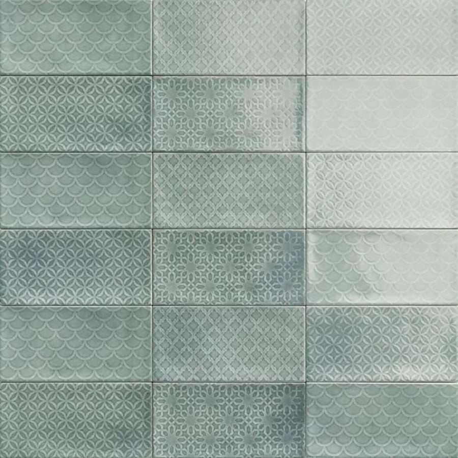 Chiswick Emerald Decor 100x200mm gloss tile