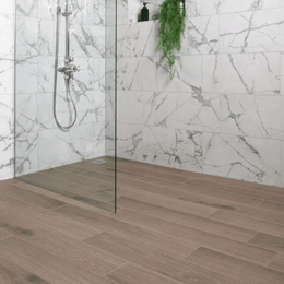 Natural wood grain porcelain tiles with soft matt look