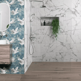 Warm brown wood effect porcelain tiles for flooring