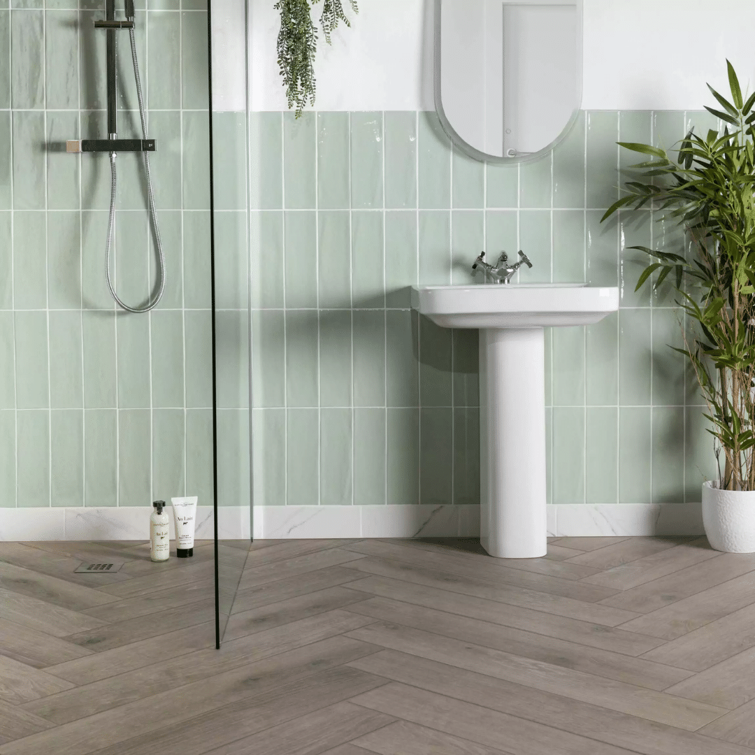 Matt finish porcelain tiles featuring realistic wood texture