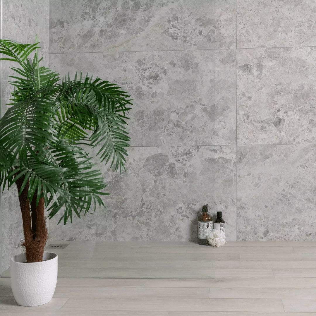 Natural wood look porcelain beige tiles for decor