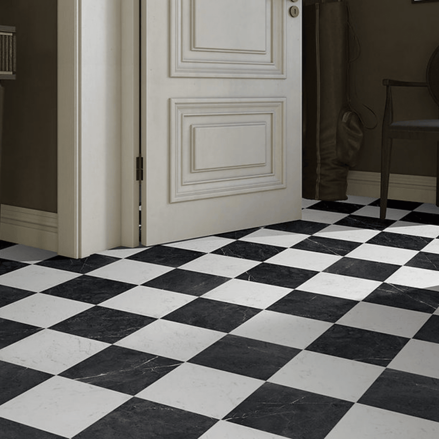 Nero Marquina marble effect porcelain tile