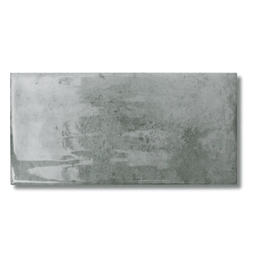 Green ceramic metro tiles with glossy reflective finish
