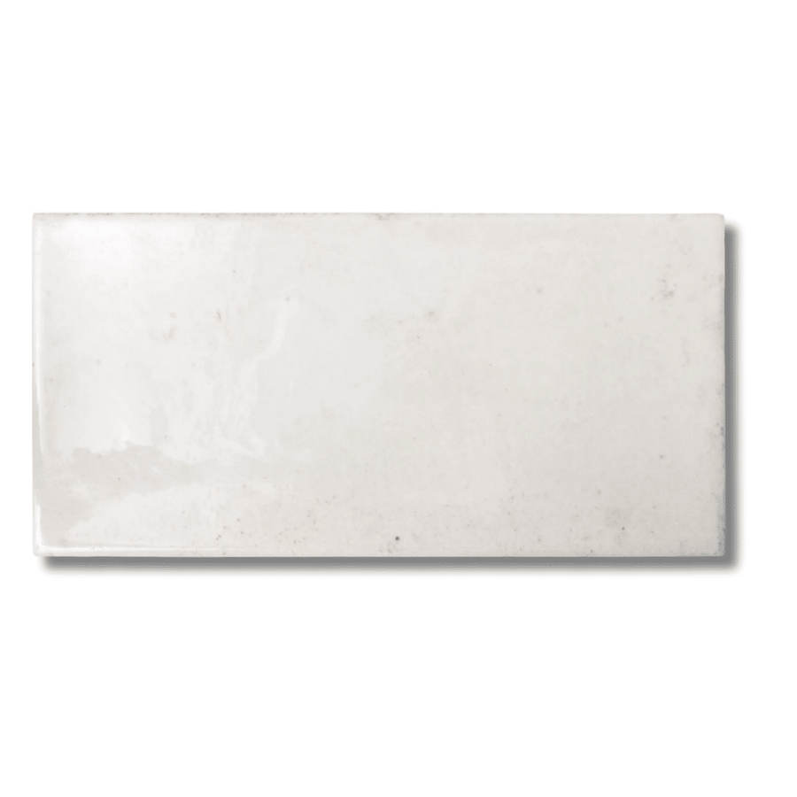 Glossy white ceramic metro tile for interior walls