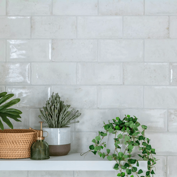 Bright white gloss ceramic tile for wall surfaces
