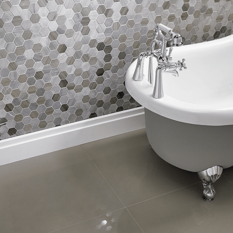 Coffee Stone hexagon brown mixed finish marble wall floor tile