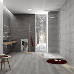 Decorative matt wall tile grey