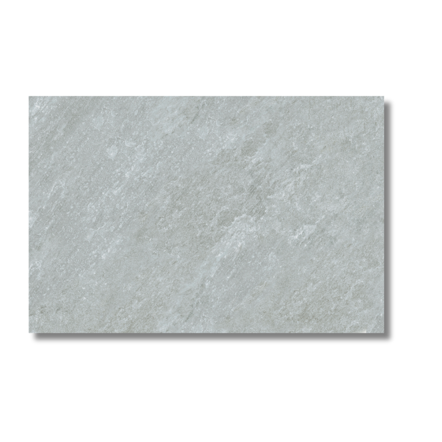 Exterior paving area using grey stone effect porcelain tiles