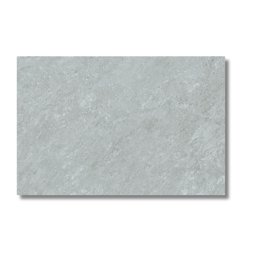 Outdoor outlet flooring with grey porcelain stone tiles