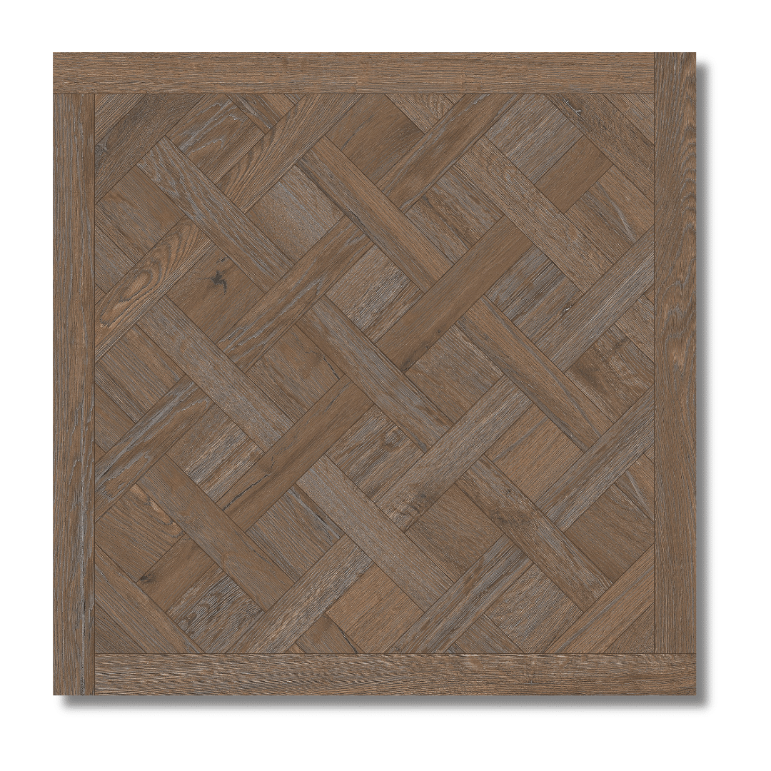 Brown porcelain flooring with natural wood design finish