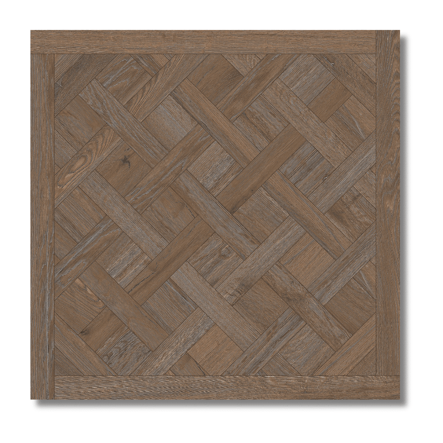 Brown porcelain flooring with natural wood design finish