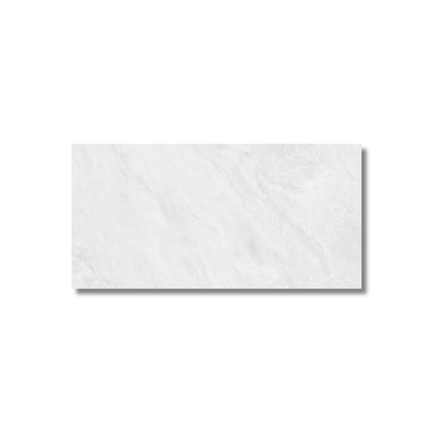 Dune White polished porcelain floor tile