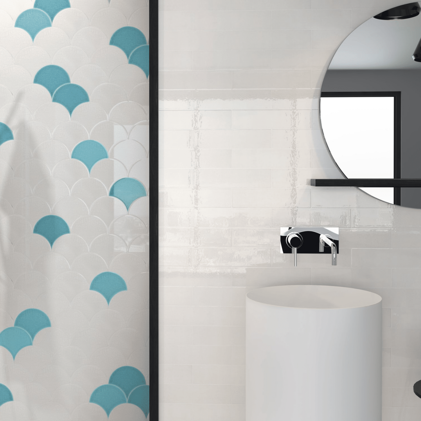 Neutral tone ceramic wall tiles