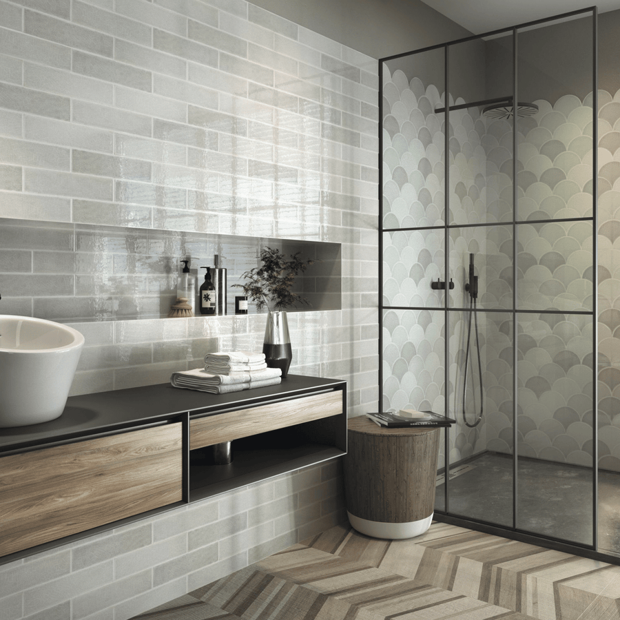 Neutral pearl wall tiles