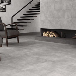Grey matt porcelain floor tile
