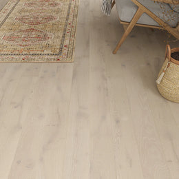 Lyndhurst Whitewashed Oak Engineered Wood Flooring in a room setting