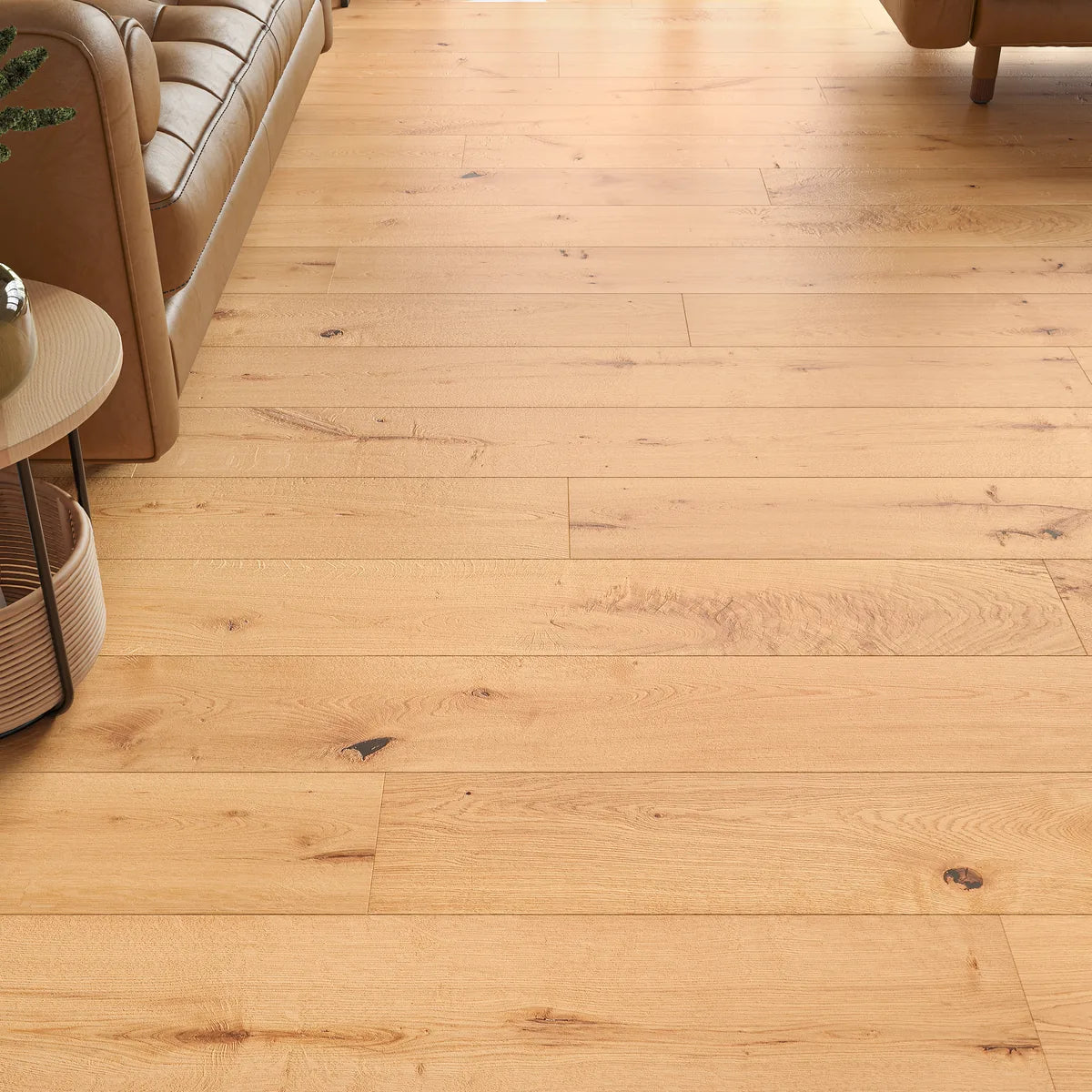 Ashbourne Natural Oak Engineered Wood Flooring in a room setting