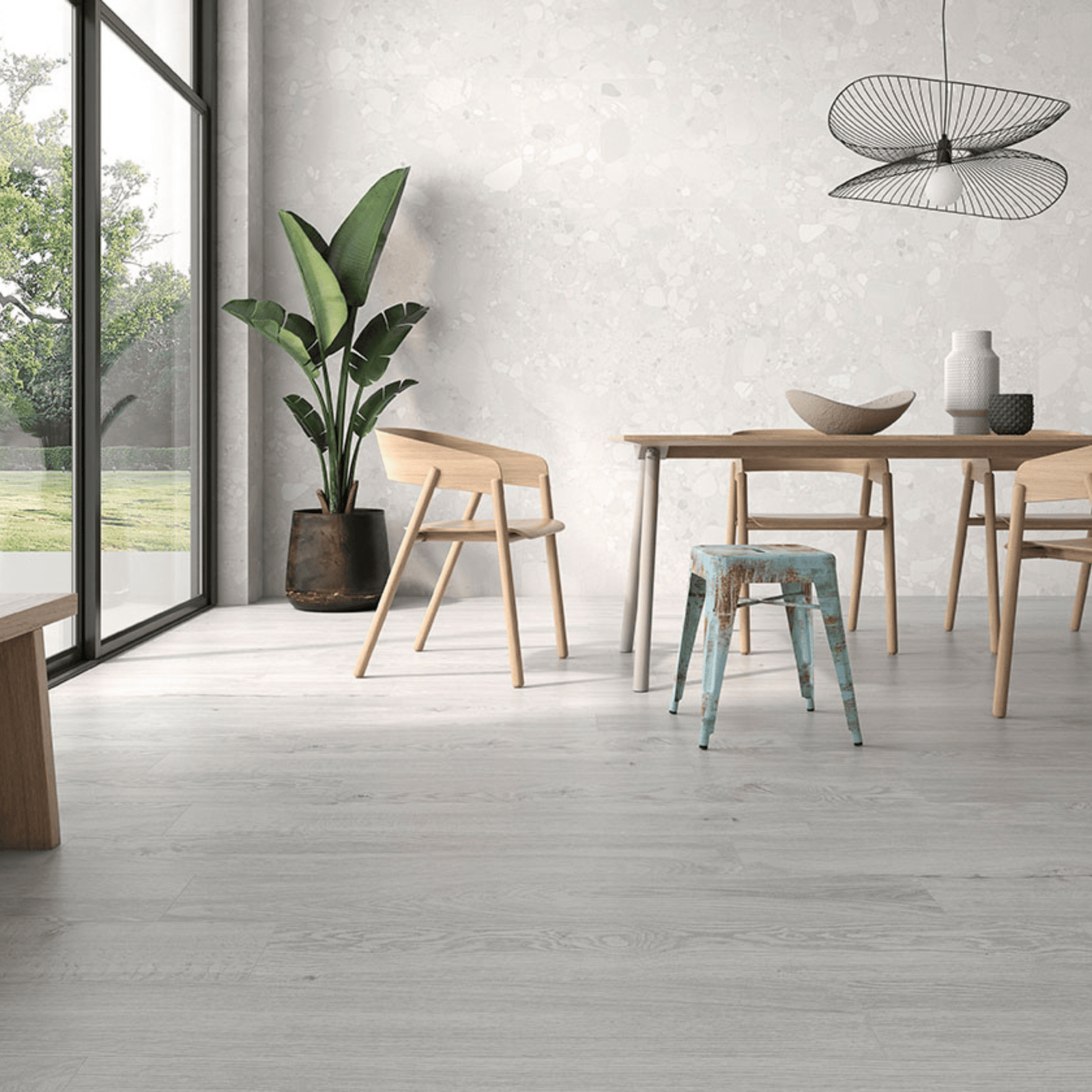 Grey matt porcelain floor tile