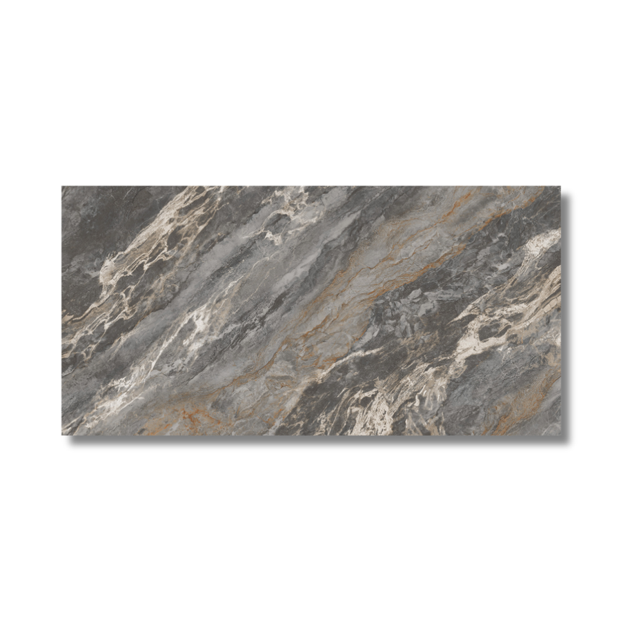 Grey porcelain stone effect wall and floor tiles modern bathroom