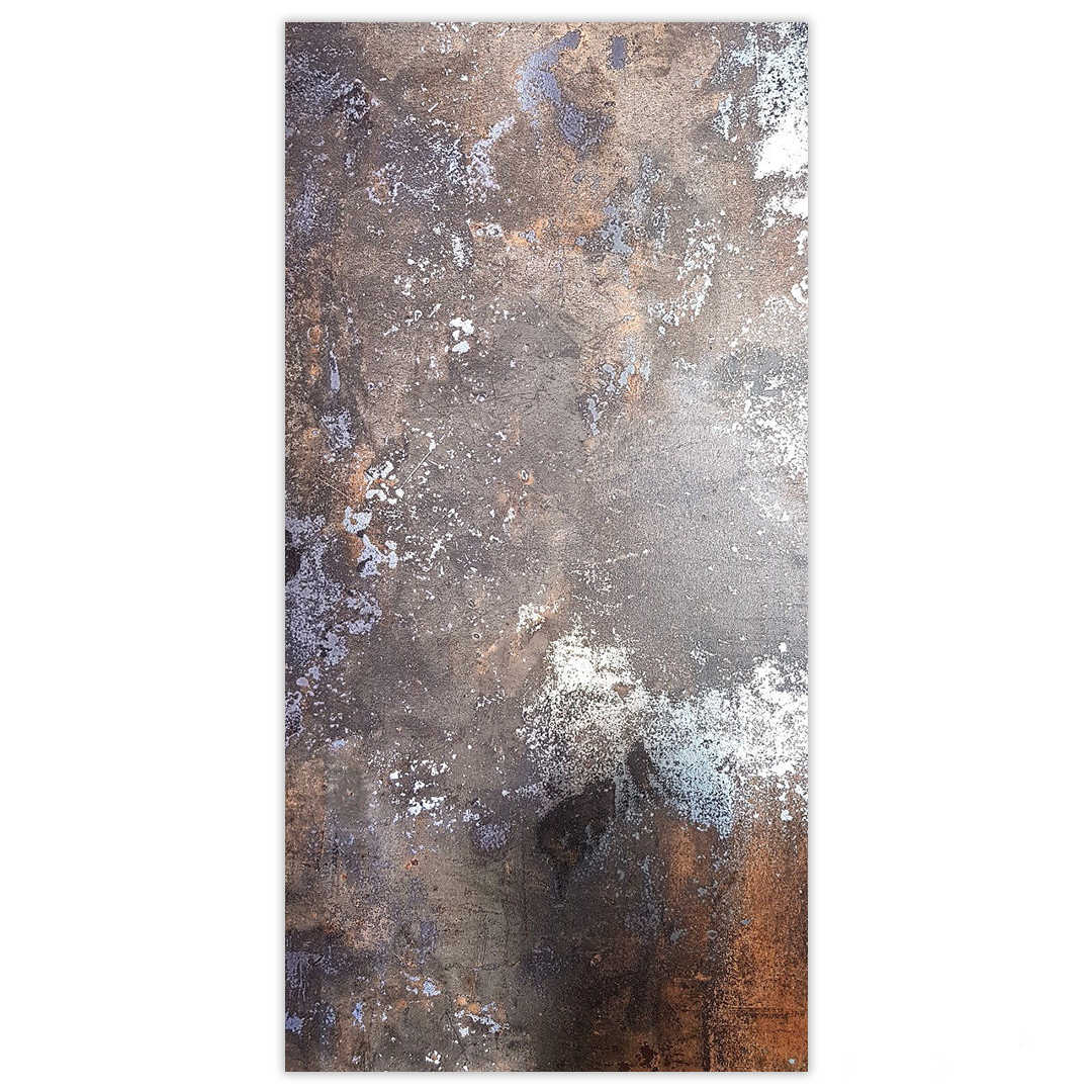 Porcelain tile with earth brown metallic design and a polished finish. 600x1200 Matt Metal Effect Porcelain Tile - Main