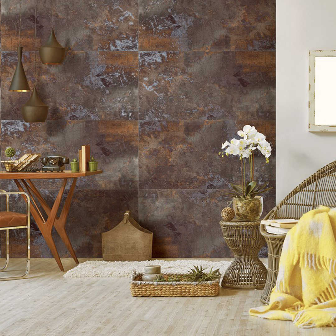 Dior Earth Brown 600x1200 Matt Metal Effect Porcelain Tile - Render