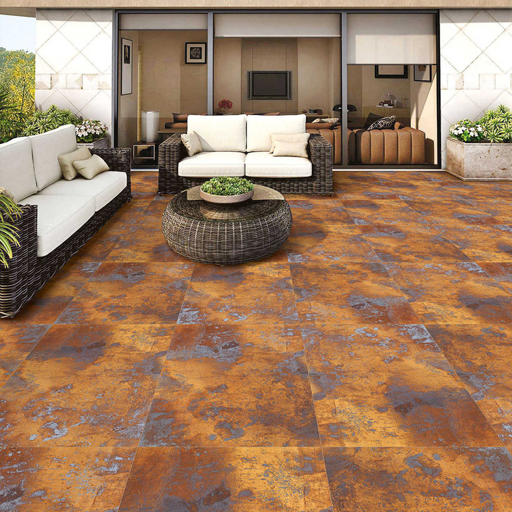 Plutonic Gold metallic tiles in a room setting