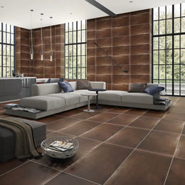 Metal Finish Brown Porcelain Tile for Modern Interiors