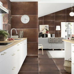 Metal Finish Brown Porcelain Tile for Modern Interiors