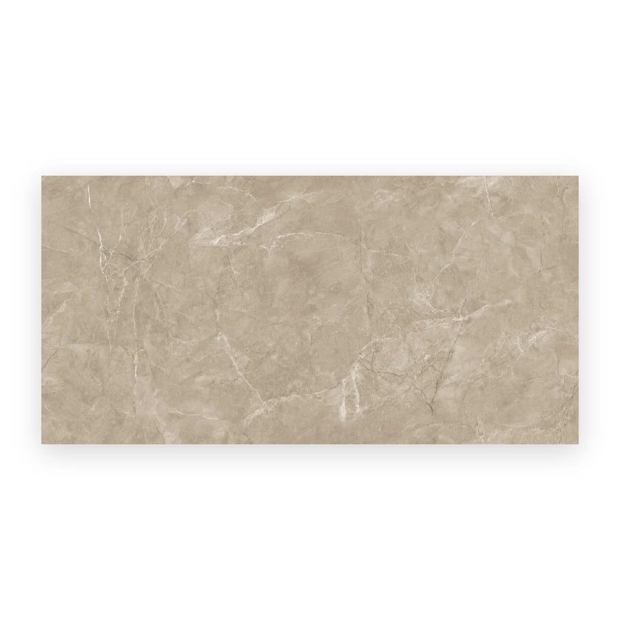 Beige porcelain marble look wall and floor tiles polished