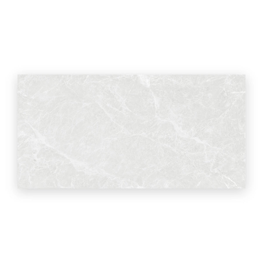 Polished Bianco porcelain marble effect wall and floor tiles