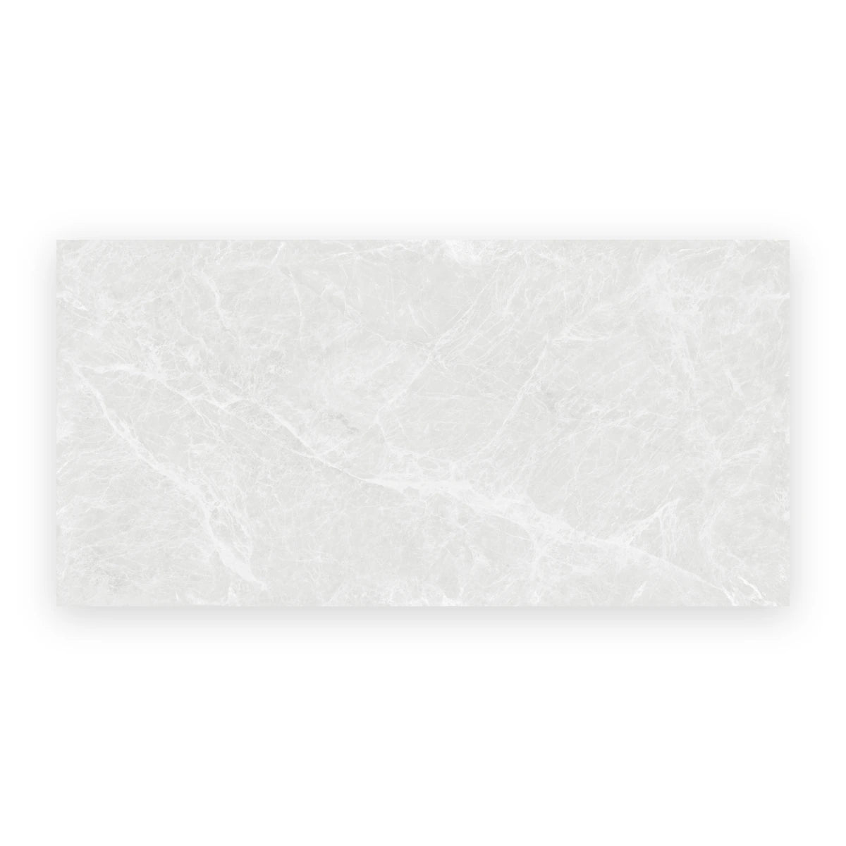 Cosmos Bianco polished porcelain tiles with marble appearance
