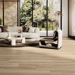 Brown SPC wood look tiles for modern floor design