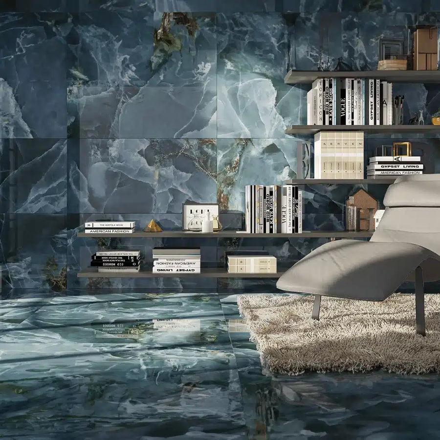 Iceland Navy Tile by Ecoceramic