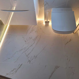 Elegant Carrara Grande White 600X1200 Carving Marble Porcelain Tile - Real