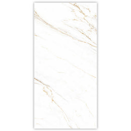Elegant Carrara Grande White 600x1200 Carving Marble Effect Porcelain Tile - Main