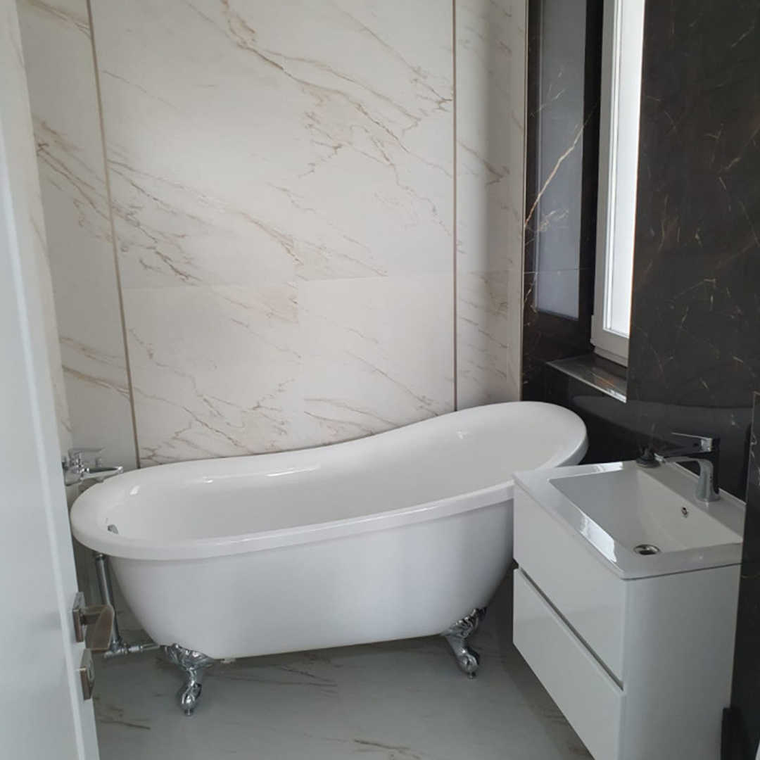 Elegant Carrara Grande White 600x1200 Carving Marble Effect Porcelain Tile - Original