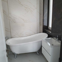 Elegant Carrara Grande White 600x1200 Carving Marble Effect Porcelain Tile - Original