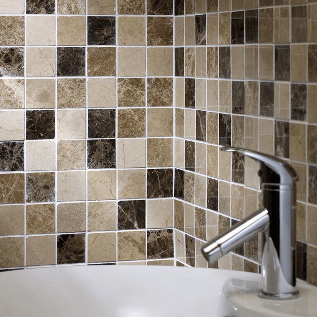 Cream polished marble mosaic for stylish kitchen walls