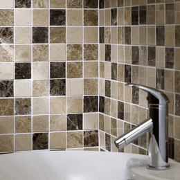 Cream polished marble mosaic for stylish kitchen walls